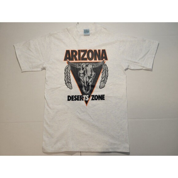 Vintage Arizona Bull Skill Native Feathers Deserts Zone Grey‎ Orange Mens M Usa - Picture 1 of 6